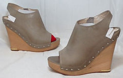 JEAN-MICHEL CAZABAT Women's Wanda Wedge - Taupe - 37M - MSRP $295 - ShooDog.com