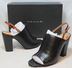 TAHARI Women's Mimi Sandal -Black/Whiskey Leather- US 8M - ShooDog.com