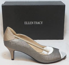 ELLEN TRACY Women's Sidney Leather Pump - Pewter - - ShooDog.com