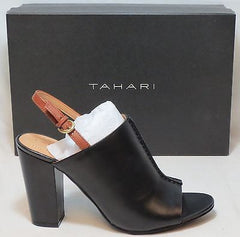 TAHARI Women's Mimi Sandal -Black/Whiskey Leather- US 8M - ShooDog.com