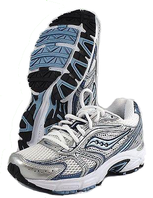 SAUCONY Women's Grid Cohesion 4 - White/Silver/Blue- Running Shoe - ShooDog.com