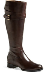 ECCO Women's "Sullivan" Tall Strap Boot -Black Leather- - ShooDog.com