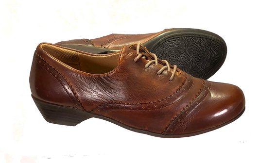 COMFORTIVA Women's •Reddell•  Brogue Oxford 10M Brown Multi Leather