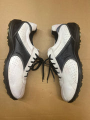 Mens Ecco Hydomax Cleated Golf Shoe White/Black Leather Size 45