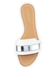 ELIE TAHARI  Women's Negril •Chrome/Argento• Leather Slide Sandal - ShooDog.com