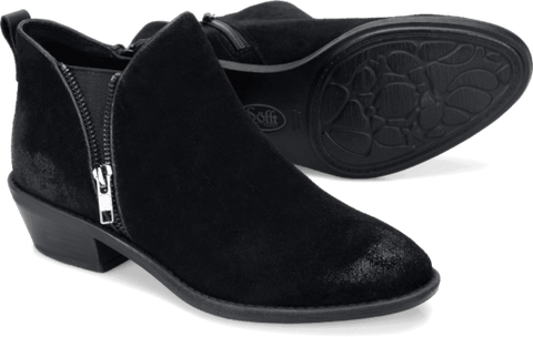 SOFFT Women's Vinton •Black Suede Leather•  Zipper Bootie - ShooDog.com